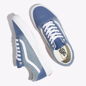 Vans Bayan Spor Ayakkabı Chambray Old Skool Lacivert/Beyaz | 39714-824